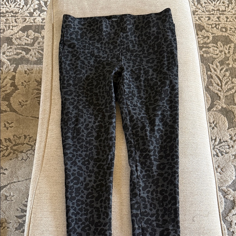 LOFT Black Leopard Print Skinny Pants